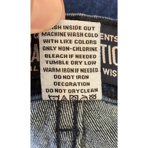 NWT $52 Parish Nation Side Stripe Distressed Jeans Size 42 Women’s Blue - Picture 4 of 9